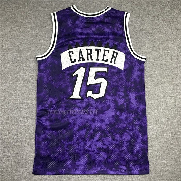 Camiseta Toronto Raptors Vince Carter #15 Galaxy Violeta